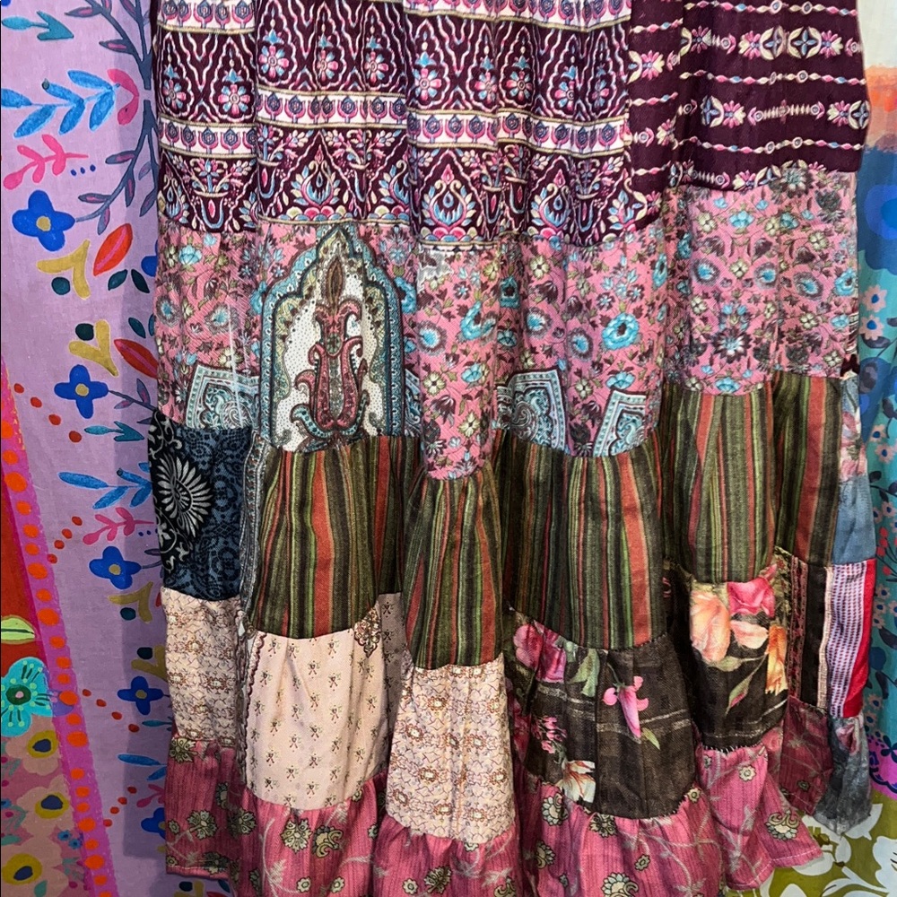 SACRED THREADS Multicolor Hippie Patchwork Maxi D… - image 4